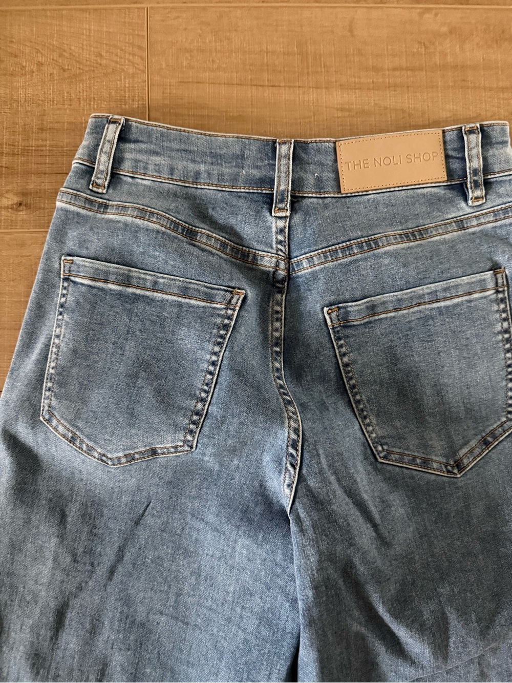 The Noli Shop Kaia Embellished Blue Wide-Leg Jeans - Picture 8 of 8